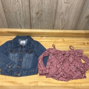 CHILDREN’S PLACE Girls  4T Jean Jacket and Shirt